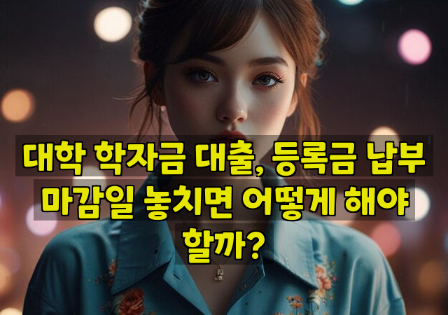 대학 학자금 대출, 등록금 납부 마감일 놓치면 어떻게 해야 할까?